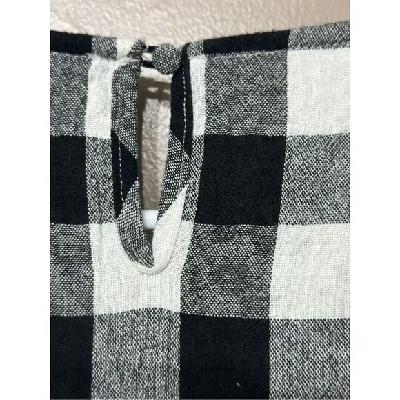 NWOT Jessakae Black & White Plaid Picnic Waist Tie Mini Dress Women's Small - Picture 13 of 13